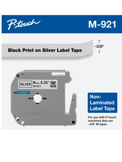 Brother 3/8" Black on Silver (M921)
