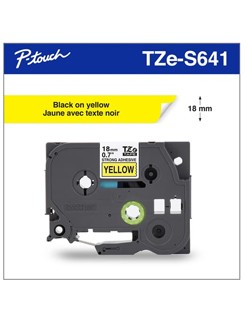 Brother 18mm (0.7")  Black on Yellow Industrial Tape (TZeS641 )