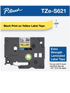 Brother 9mm (0.35")  Black on Yellow Industrial Tape (TZeS621)
